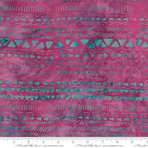 Longitude Batik Fabric - Moda Fabric - Half Yard - Kate Spain Magenta Pink & Turquoise Geometric Shapes Hand Dyed Quilt Fabric 27259 126