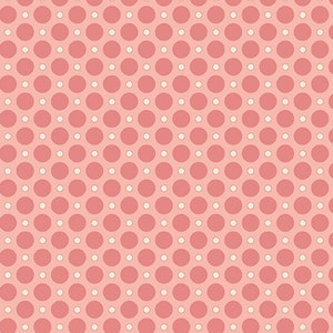 Anna Fabric - Half Yard- Andover - Lady Bug - Pink Polka Dots on Light Pink Shirting Fabric Edyta Sitar Laundry Basket Quilts A-9356-E