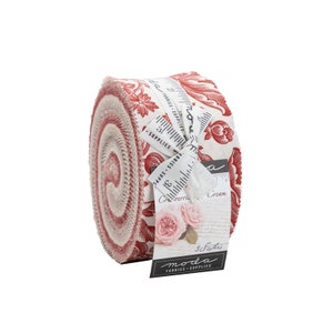 Cranberries and Cream Jelly Roll - Moda Fabric - 3 Sisters Fabric Red Cream Taupe Floral Cotton Fabric Collection - 2.5 inch Strips 44260JR