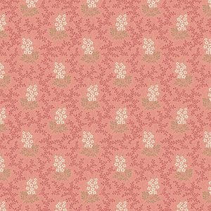 Cocoa Pink Fabric -Half Yard- Edyta Sitar Fabric Pink with Taupe Cream Mountain Laurel Floral Laundry Basket Quilts Andover Fabric A-732-E
