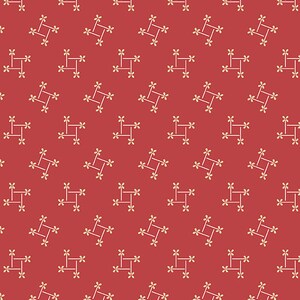 Sweet 16 Sixteen Fabric - Half Yard - Edyta Sitar Laundry Basket Quilts Red Pinwheel Flowers Floral Andover Shirting Fabric A-9589-R