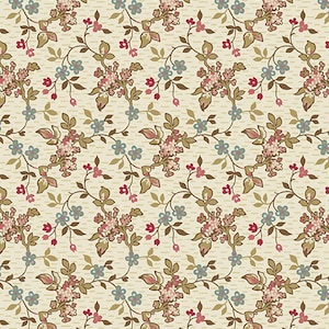 Super Bloom Fabric - Andover Fabric- Half Yard - Jasmine Bloom Flowers Off White Cream Sand Edyta Sitar Laundry Basket Quilt Fabric A-9448-L