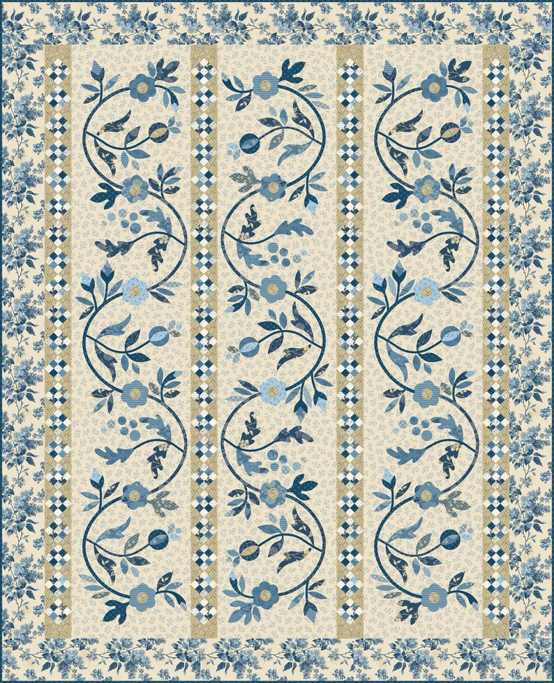 Reaching Blue Sky PATTERN Edyta Sitar Laundry Basket Quilt Andover Fabric Quilt Pattern featuring Blue Sky Fabrics LBQ-0629-P