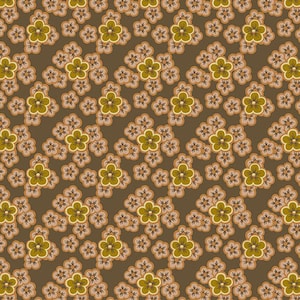 Maling Road Fabric - Half Yard - Flower Patches Brown Floral Di Ford Hall Reproduction Quilt Fabric Andover A-8723-N