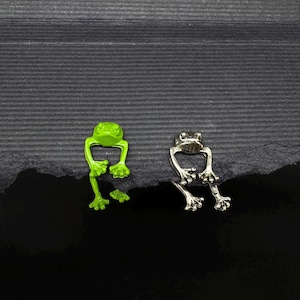 Frosch-Ohrstecker, Cottagecore-Schmuck, Schmuck für Froschliebhaber, Ohrstecker mit Vorder- und Rückseite, Ohrkletterer-Ohrstecker, Verspielter Schmuck, Waldschmuck