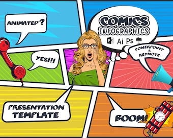 Comics Animated Presentation Template: PowerPoint & Keynote Template