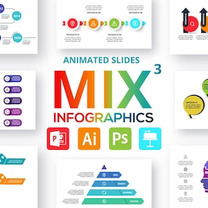 Mix Animated Infographics Presentation Template, PowerPoint Presentation, Keynote Template,  Design, Presentation Design, Pitch Deck Slides