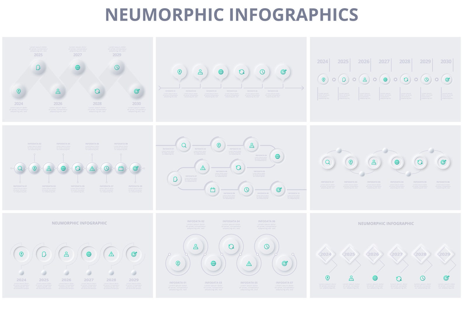 Neumorphic Animated Infographics Template 2 Powerpoint & Keynote - Etsy