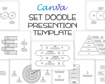 SET Doodle Animated Infographics Presentation Canva Template