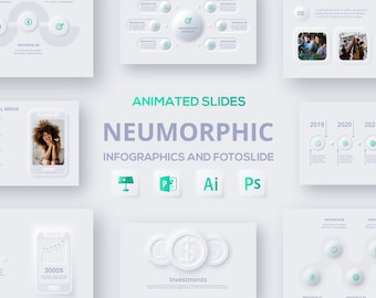 Neumorphic Animated Infographics Template 1 PowerPoint & Keynote