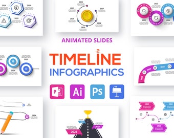 Plantilla de presentación animada de línea de tiempo 2: Plantilla de PowerPoint y Keynote