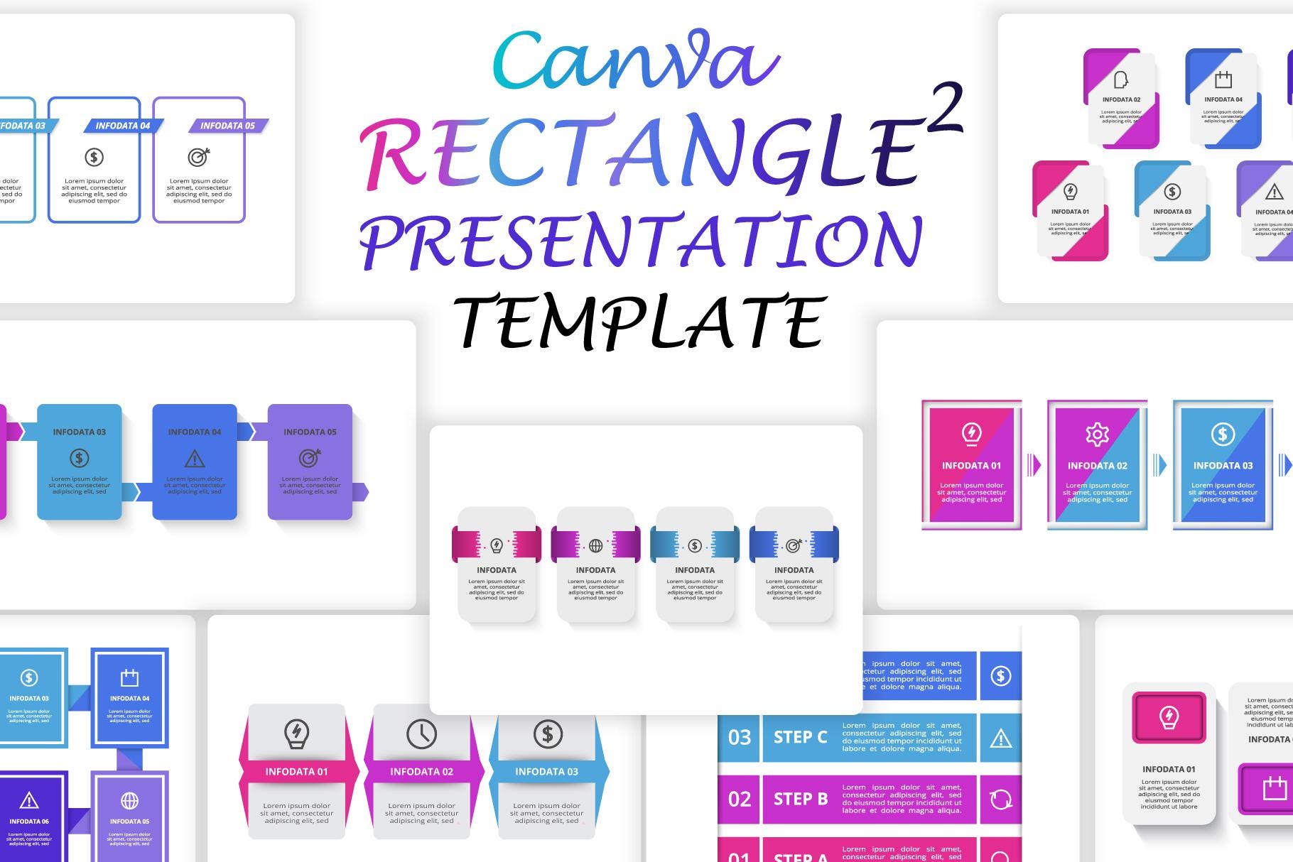 Slide Rectangle Rectangle 2 Presentation Canva Template - Etsy