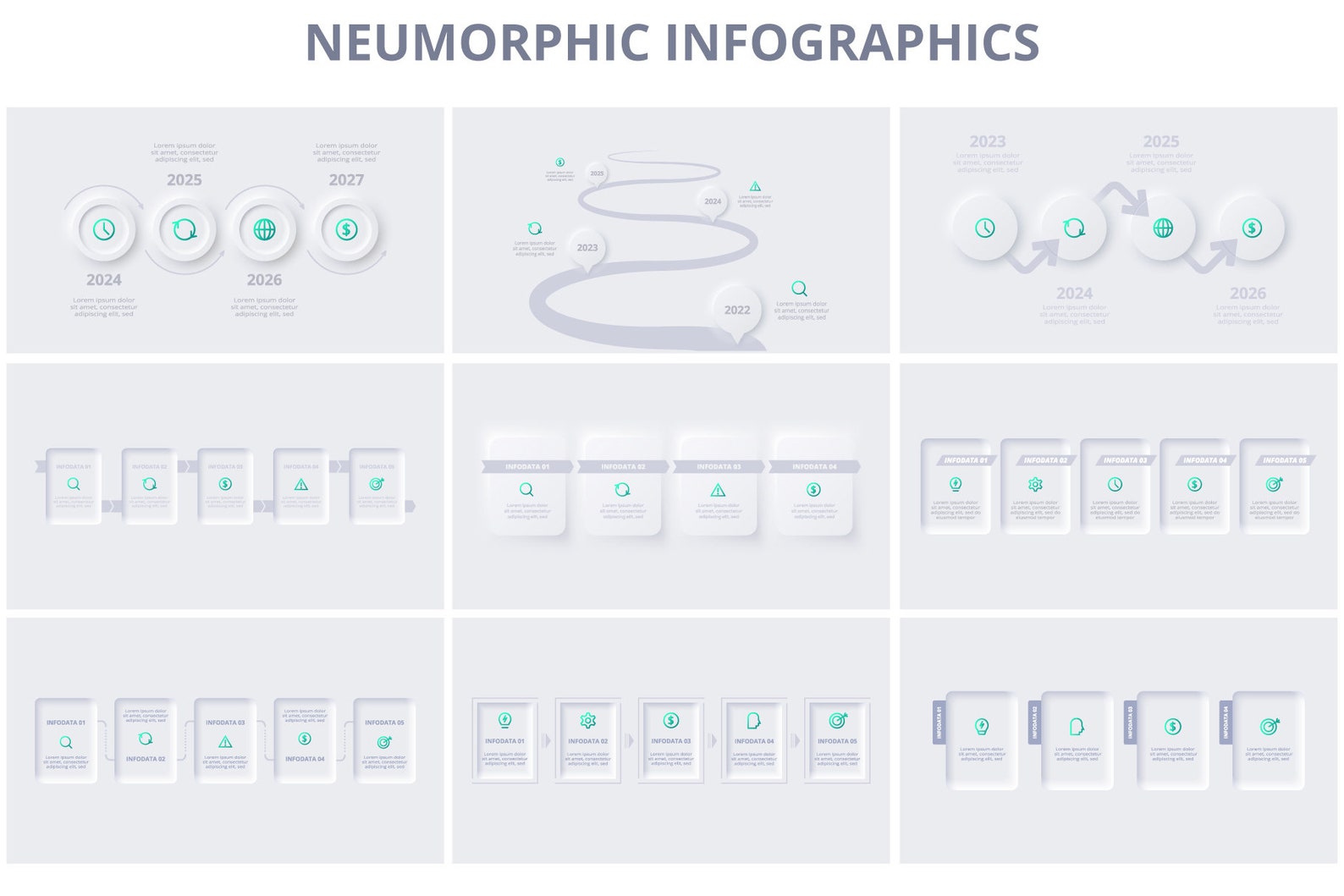 Neumorphic Animated Infographics Template 2 Powerpoint & Keynote - Etsy