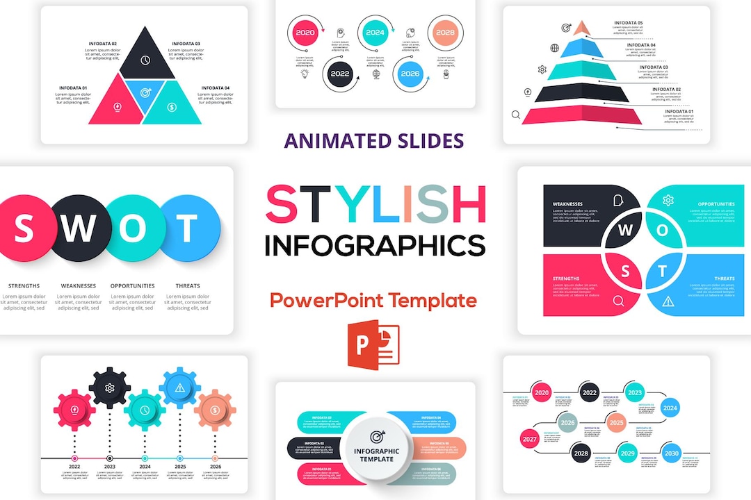 Stylish Animated Infographics Slides Powerpoint Template - Etsy