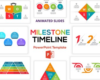 Milestone Timeline  Animated Infographics Slides PowerPoint Template