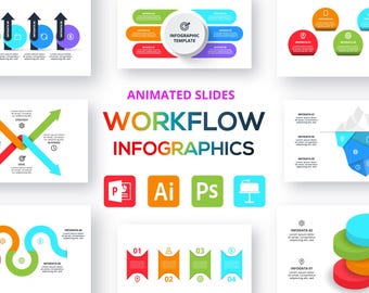 Infografías animadas de flujo de trabajo: Plantilla de PowerPoint y Keynote