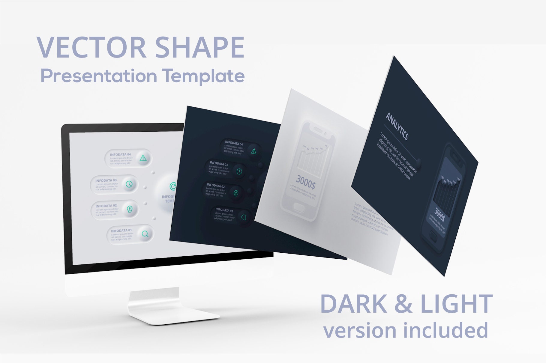 Neumorphic Animated Infographics Template 2 Powerpoint & Keynote - Etsy