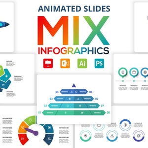 Mix Animated Infographics Presentation Template, PowerPoint Presentation, Keynote Template,  Design, Presentation Design, Pitch Deck Slides