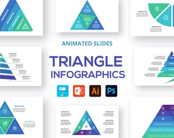 Infografías animadas de triángulos: Plantilla de presentación de PowerPoint y Keynote