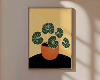 Potted Succulent Plant Print, Minimalist Botanical Art (Digital Download)