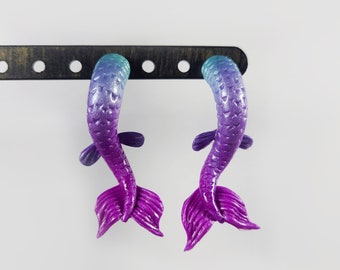 Purple and blue Mermaid tail Earrings