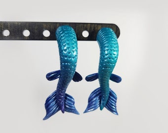 Blue Mermaid tail Earrings