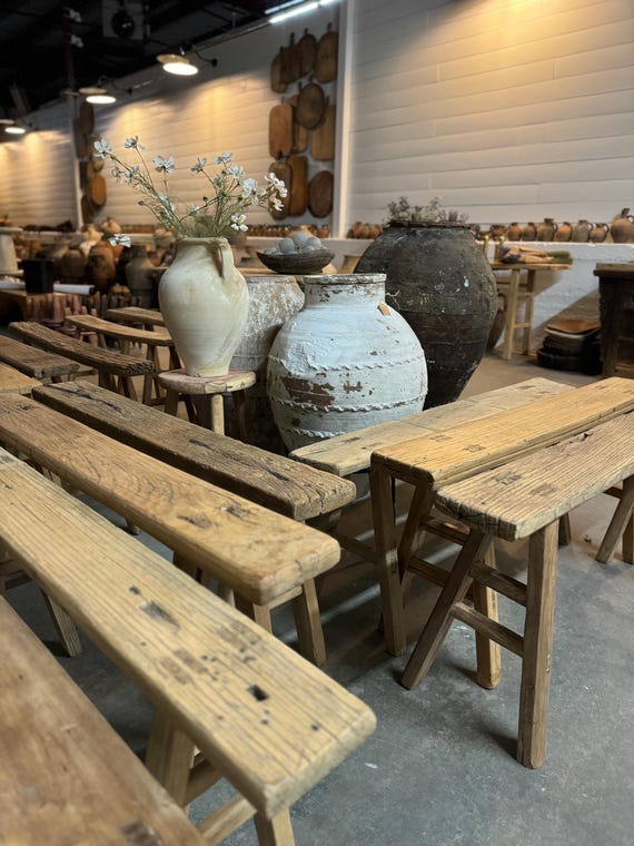 Skinny Elm Wood Bench – Rustic Modern Entryway Seating – Live Edge Elm Bench for Hallway, Bedroom, or Living Room – Unique Handm