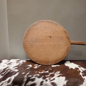 Vintage European Bread Board – 21.5”x16.5” Rounded Antique Wood Board