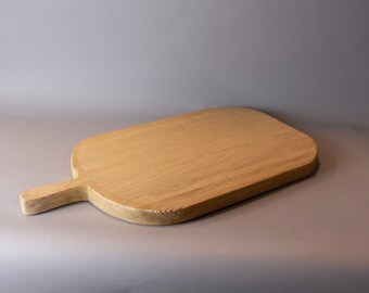 Handmade Rectangular Elmwood Breadboard | 29” Light Wood Board with Handle – Clean & Minimal Styling