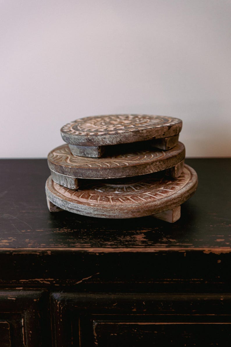 Vintage Wooden Risers | Rustic Riser | Hand Craved Riser | Bathroom ...