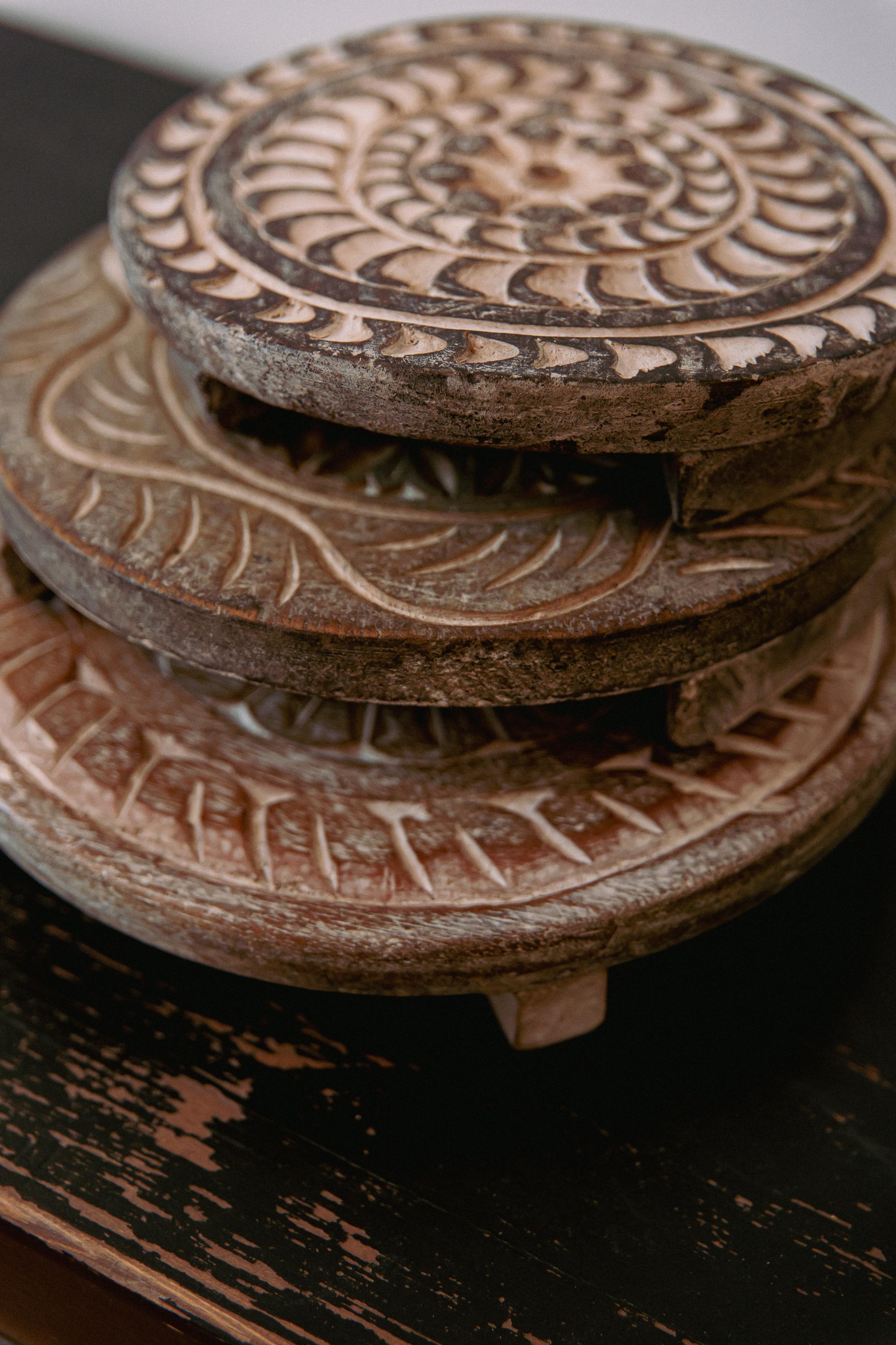Vintage Wooden Risers | Rustic Riser | Hand Craved Riser | Bathroom ...