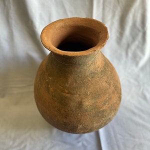 Antique Turkish Uraltu Pot | Vintage Terracotta Storage Vessel | Mediterranean Clay Pot | Aged Decorative Planter