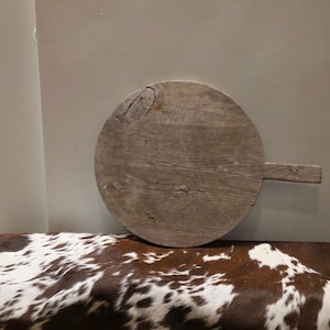 Vintage European Bread Board – 22.25”x16.5” Round Antique Wood Board