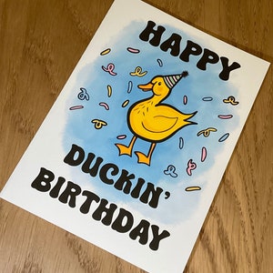 Party Ente Geburtstagskarte | Entenkarten | Geburtstagskarten | Lustige Karten | Grußkarten | Niedliche Karten | Ente Geschenk | Alles Gute zum Geburtstag | Niedliche Karten