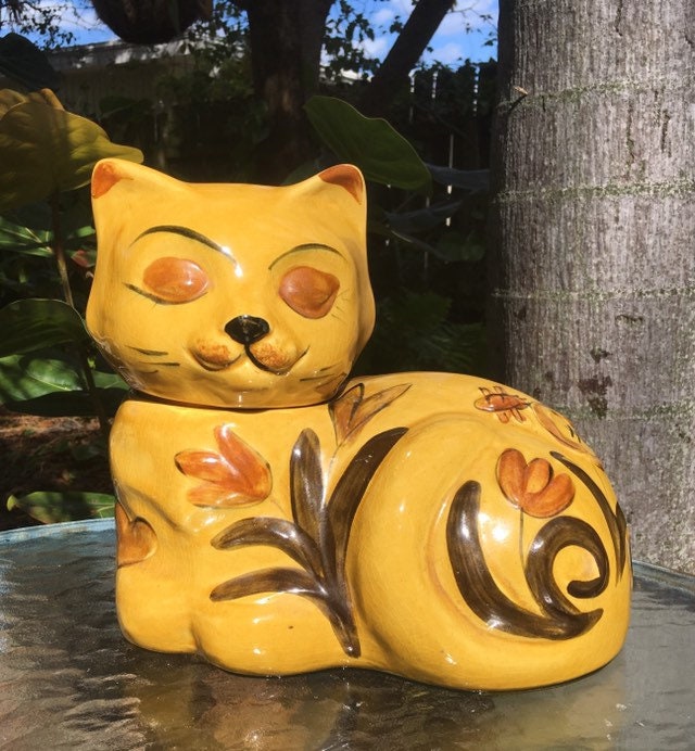 SALE Vintage Cookie Jar Los Angeles Pottery Cat Cookie Jar Etsy
