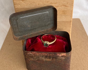 Engagement Ring Box, Vintage Tin Box, Ring Box, Proposal Box, Ring Presentation Box, Antique Tin Box, Antique Ring Box, I Do, Proposal, Love