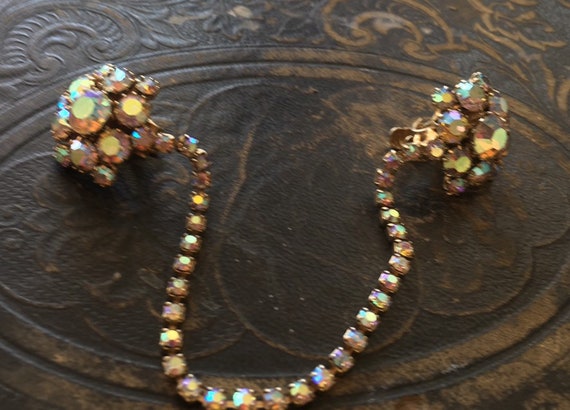 Sweater Guard, Clip Fastener, Aurora Borealis Crys