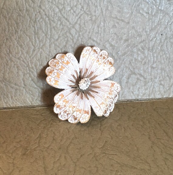 Flower Pin, Vintage Flower Brooch, Vintage Capri … - image 8