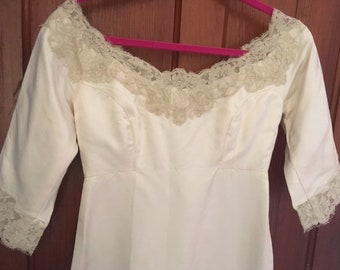 B. Altman Wedding Dress, Silk Wedding Dress, Alencon Lace, Vintage Wedding Dress, Empire Waist Gown, Lace Wedding Dress, Bridal Gown
