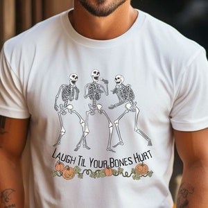 Funny Dancing Skeleton Mens Shirt, Hilarious Skeleton Quote Tees for Women, Dancing Bones Sweatshirt,Skeletons Singing karaoke on Halloween