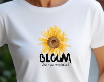 Sunflower Floral T Shirt Unisex Short Sleeve Tee Flower Apparel Inspirational Nature Lover Gift Sunshine Top Everyday Wear Gardening Lovers