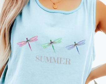Comfort Colors Tank Top, Womens Graphic Tank Top, Dragon fly Tank Top, Summer Tanks, Womens Tank, Womens Tank Top, Tank Tops Gifts, Tanks