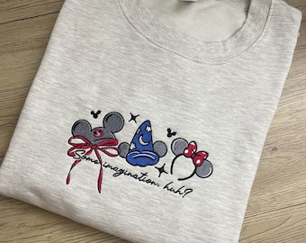 Embroidered Mickey Mouse Sweatshirt – Disneyland Unisex Jumper - Disney Some Imagination Sweater