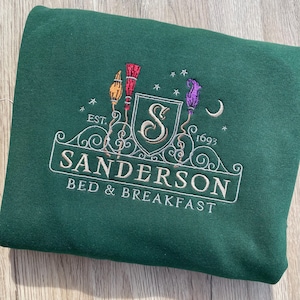 Sweatshirt Sanderson Sisters - Sanderson bed & breakfast geborduurde hoodie - Halloween-sweater - Halloween heks ronde hals - heks trui