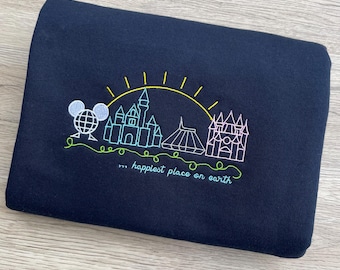 Embroidered Disney Sweatshirt – Happiest Place on Earth Hoodie