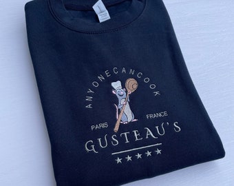 Gusteau's Embroidered Sweatshirt - Disney Chef Ratatouille Inspired Jumper - Disney sweatshirt - Any one can cook hoodie -