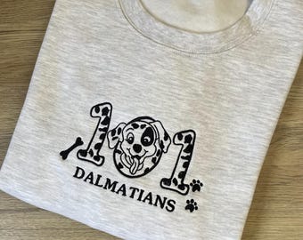 101 Dalmatians embroidered sweatshirt - Puppies Embroidered Sweatshirt - Dalmatians hoodie - 101 Dalmatians Cartoon sweatshirt