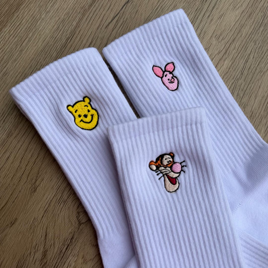Embroidered Winnie the Pooh & Piglet Socks – Disney Matching Socks - Etsy