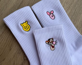 Embroidered Winnie the Pooh & Piglet Socks – Disney Matching Socks