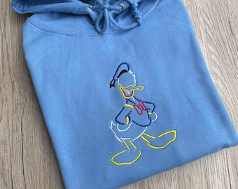 Moletom com Capuz Bordado do Pato Donald – Inspirado na Disney, Modelo Unissex